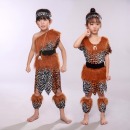 非洲鼓演出服儿童原始人猎人表演服印第安人舞蹈服幼儿野人服装