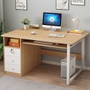 电脑桌家用办公电脑桌学生学习书桌抽屉写字小桌子（2人位 1.2*1.4M）