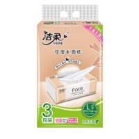 洁柔(C&S)粉Face 抽纸 可湿水3层150抽面巾纸*3包 无香(L号大规格 面子系列柔韧细滑 婴儿纸巾干湿两用)