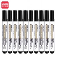 得力(deli)办公会议白板笔 可擦易擦黑色 10支/盒6811