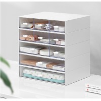 捷扣/JEKO&JEKO 透明桌面收纳盒 化妆品收纳盒 办公用品 学生宿舍 文具收纳盒 首饰盒