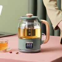 小熊（Bear）养生壶 迷你多功能养生杯办公室mini小型花茶壶煮茶器煮粥杯0.8L玻璃电热烧水壶 YSH-C08T1 复古绿