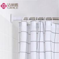洁丽雅浴帘杆免打孔晾衣杆伸缩杆不锈钢浴室窗帘杆门帘杆衣柜撑杆置物杆