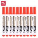 得力(deli)办公会议白板笔 可擦易擦红色 10支/盒6811