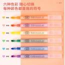 得力(deli)6色荧光笔套装 彩色醒目标记笔 手帐可用水性记号笔6支/盒DL-S624