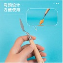 得力(deli)美术刮刀 1#尖头水粉丙烯油画刮刀颜料调色刀不锈钢美术用品 1号弯颈小号 73902-1