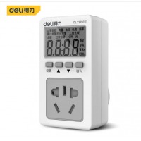 得力（deli）数显电力监测仪功率计量插座精密型用电功耗测量仪10A电器 DL333501C