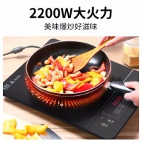 美的（Midea）电磁炉 家用2200W大功率 火锅炉汉森面板 电磁灶 智能定时 旋风防堵风机 C22-RT22E01