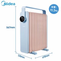 美的（Midea） 油汀取暖器电油丁酊电暖器气片暖气机家用卧室大面积静音智能节能省电速热加湿安全新品 HYW22KA