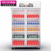 乐创(lecon)双门展示柜冷藏柜商用水果保鲜柜立式冷饮啤酒柜超市冰柜便利店士多冰箱直冷 LC-ZSG02