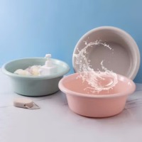 妙然中号加厚加深洗脸盆 婴儿盆耐摔家用塑料盆 洗菜盆面盆
