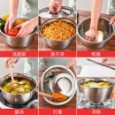 不锈钢油盆加深加厚带盖厨房打蛋盆大汤盆和面盆调料盆味盅盆 特厚12CM盆子（带盖）