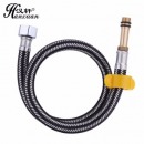 汉轩 不锈钢尖头进水软管单孔冷热水龙头防爆进水管厨房水槽面盆台盆洗菜盆龙头不锈钢编织软管大小头尖头管