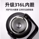 富光 领动保温壶提水壶 大容量户外旅行壶热水瓶316L不锈钢儿童学生保温大肚杯 家用暖水壶保温壶杯 1500ML 白色
