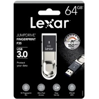 U盘  雷克沙/Lexar  LJDF35-64GBAP  64G USB3.0  F35 读速150MB/s 金属指纹加密