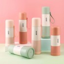 希乐 撞色保温杯女士学生创意便携不锈钢大容量保温水杯500ML 柔粉XB-21113