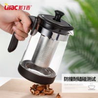 紫丁香 茶壶玻璃壶 泡茶壶防撞保护底加厚耐热玻璃茶具茶水分离壶泡茶器
