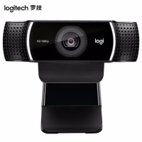 罗技（Logitech） C922PRO高清摄像头 家用电脑台式机摄像头直播视频会议摄像头1080P 黑色