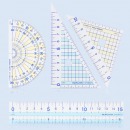 国誉(KOKUYO)学生考试绘图测量套尺(15cm直尺+三角尺*2+量角器)尺子套装 GY-GBA501