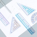 国誉(KOKUYO)学生考试绘图测量套尺(15cm直尺+三角尺*2+量角器)尺子套装 GY-GBA501