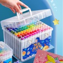 金值touch80色双头马克笔套装 儿童画画创作水彩笔 学生画笔套装 油性动漫颜色美术生用 白杆带收纳盒底座