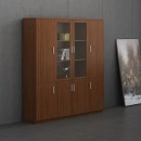 博弘文件柜木质带锁资料柜带玻璃门办公柜档案储物柜子板式办公室文件柜