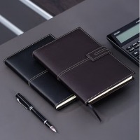 得力(deli)25K96张可插笔绑带皮面本 黑色3343