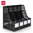 得力(deli)四联镂空桌面文件框 黑色9848