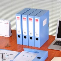 齐心(Comix) 整箱 55mm加厚档案盒 粘扣A4文件盒 资料盒 蓝色 办公用品A1249