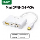 绿联 minidp转hdmi/vga电脑转换器dp接口雷电2扩展坞连接显示器投 40364[转换器]HDMI+VGA 4K款 雅典白