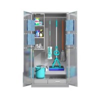 不锈钢清洁柜保洁工具柜 不锈钢304拖把清洁柜 经济款