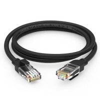 秋叶原（CHOSEAL）六类网线 CAT6类千兆高速连接线 工程电脑监控8芯双绞线 家用成品跳线 1.5米 黑色 QS5062E