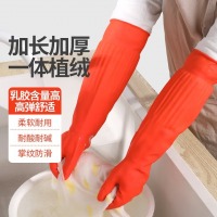 手套 星工 83745植绒手套 加厚手套加绒胶皮手套