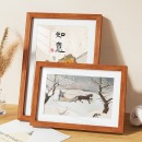 相册 得力/deli 35544  A4实木相框摆台挂墙画框